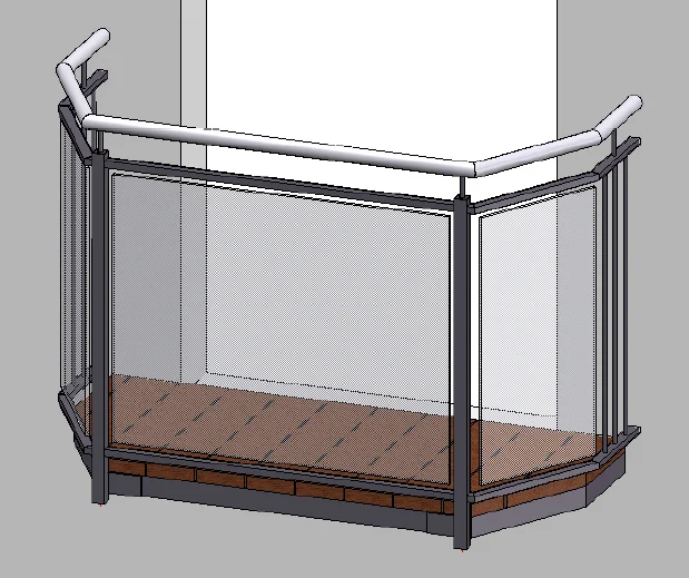 Balkon freitragend 3D Konstruktion Kirchberger