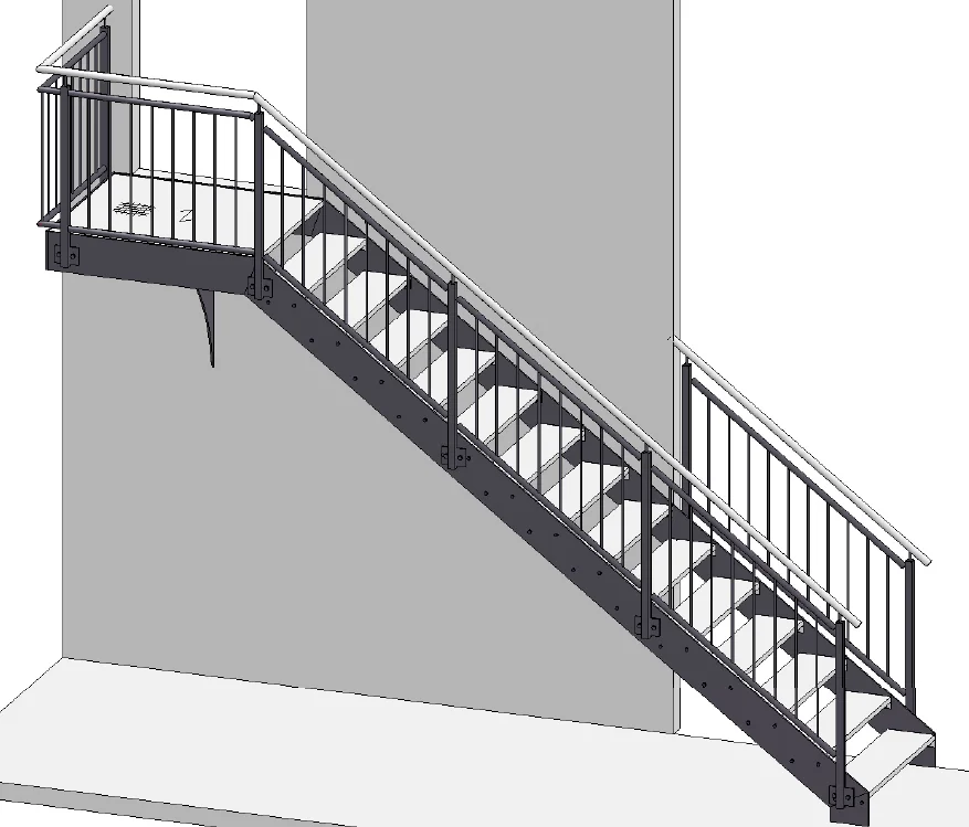3D Treppen Konstruktion Metallbau Stahlbau