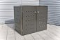 Mobile Preview: Garbage can box Compact gray anthracite - 240 liters and 120 liters - stainless steel - "Double" box - front view