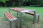 Mobile Preview: Picnic bench wood stainless steel combination
