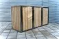 Mobile Preview: Garbage can box wood facing with stainless frame up to 240 liters "Triple" box