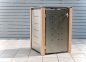 Mobile Preview: Garbage can box 120 liters - stainless steel & wooden posts "Single" box