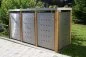 Preview: Garbage can box up to 120 liters - stainless steel & wooden posts "Triple" box
