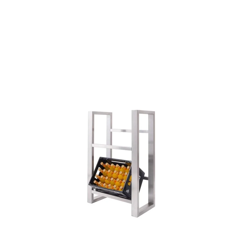 Stainless steel crate rack for two crates - view 3