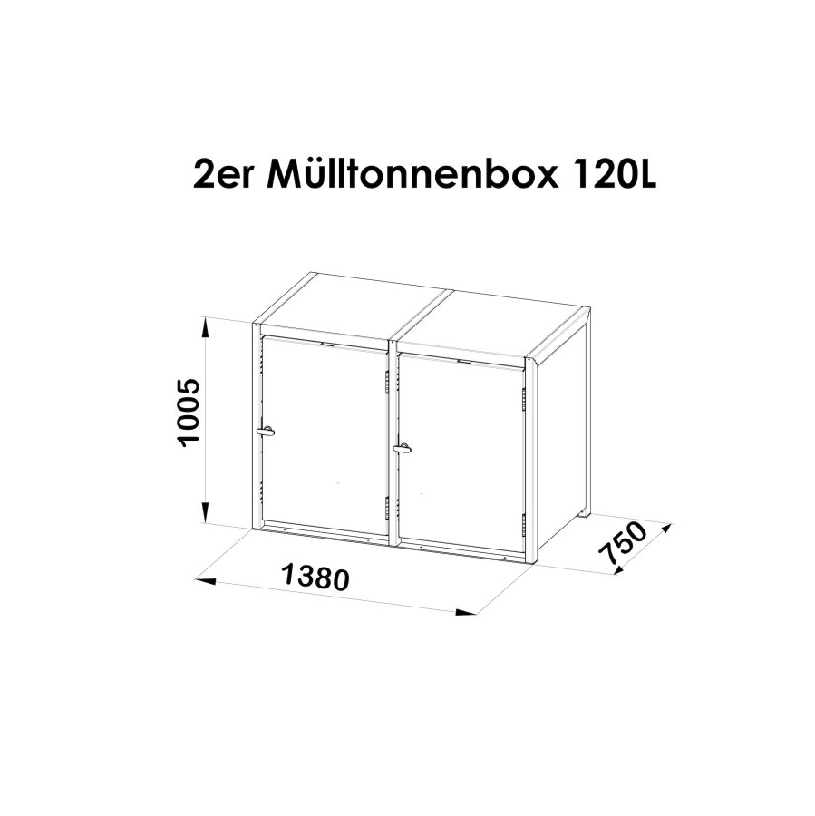 2er Mülltonnenbox Maße 120L