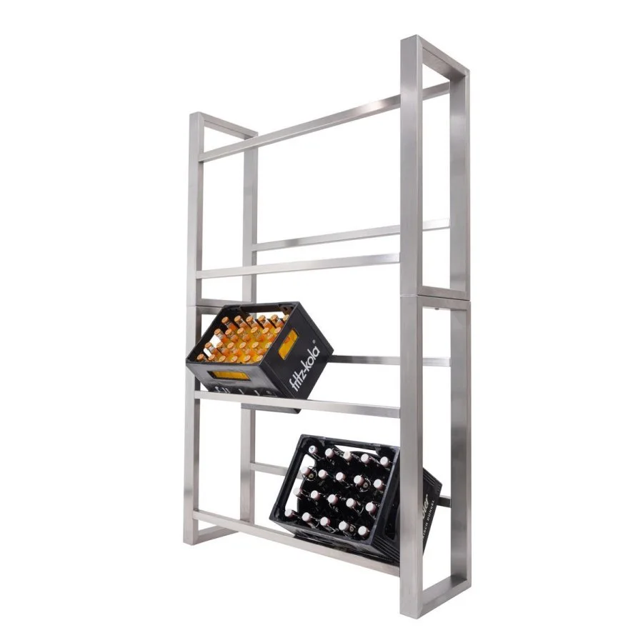 Stainless steel crate rack for eight crates - view 4