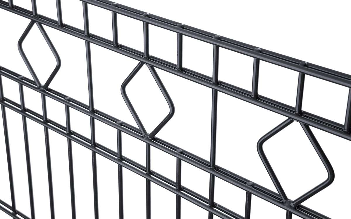 Preview: Steel mesh fence 6/5/6 with posts model GIRONA - detail