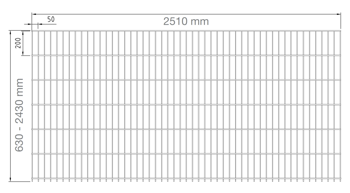 Preview: Doppelstabmattenzaun 8/6/8 Modell MAX Zeichnung