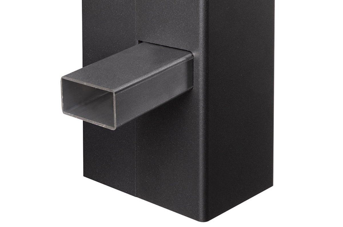 Preview: Eckstütze mit integrierter Entwässerung 144x100mm - Wasserauslauf