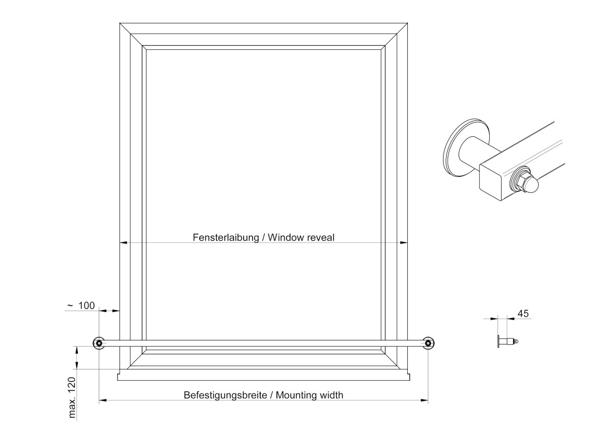 Preview: Fenster Brüstungserhöhung 1er Zeichnung
