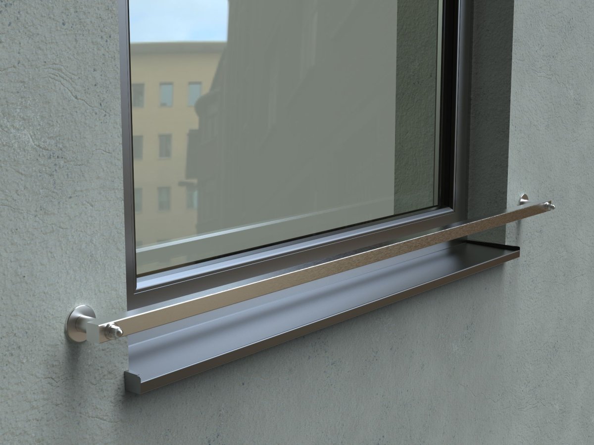 Preview: Fenster Brüstungserhöhung, Absturzsicherung, Fenstersicherung Edelstahl Rechteckig