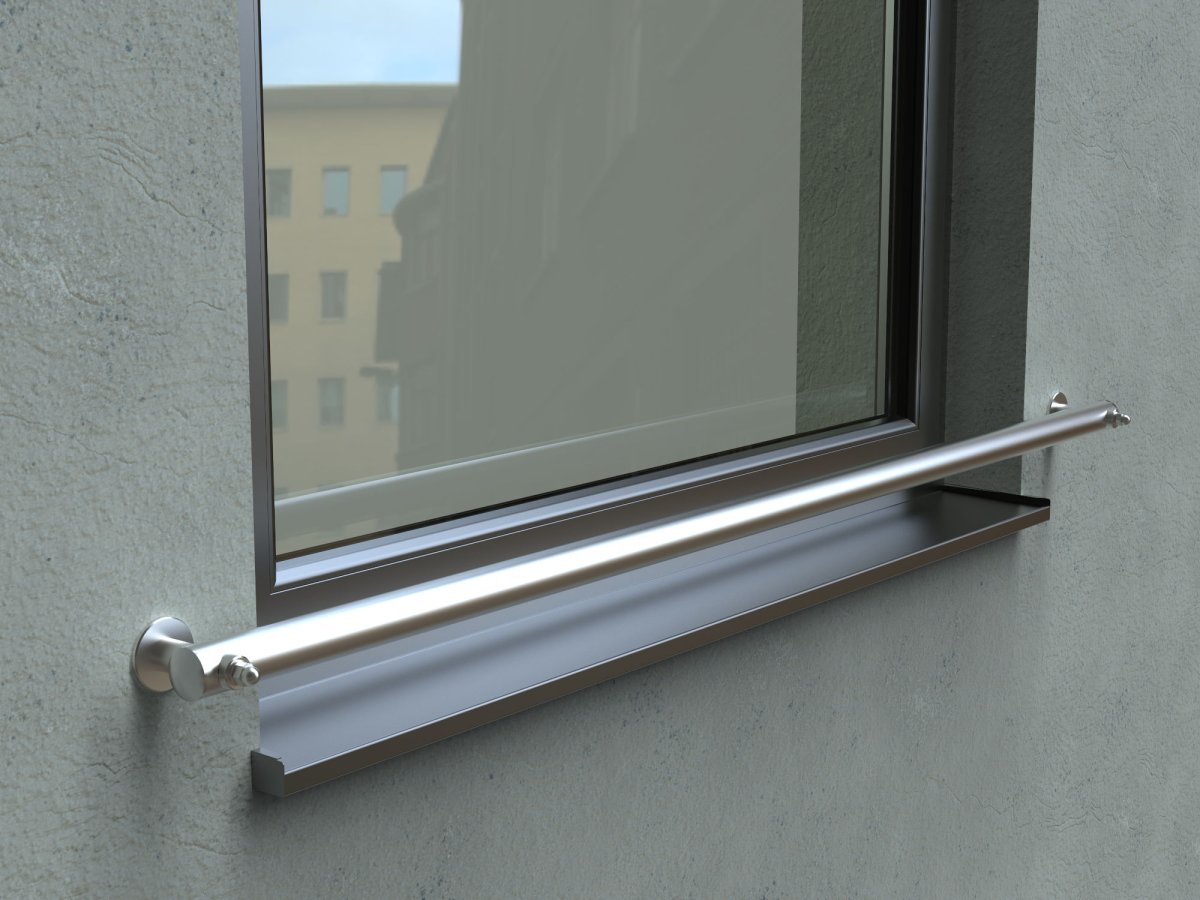 Preview: Fenster Brüstungserhöhung, Absturzsicherung, Fenstersicherung Edelstahl Rund