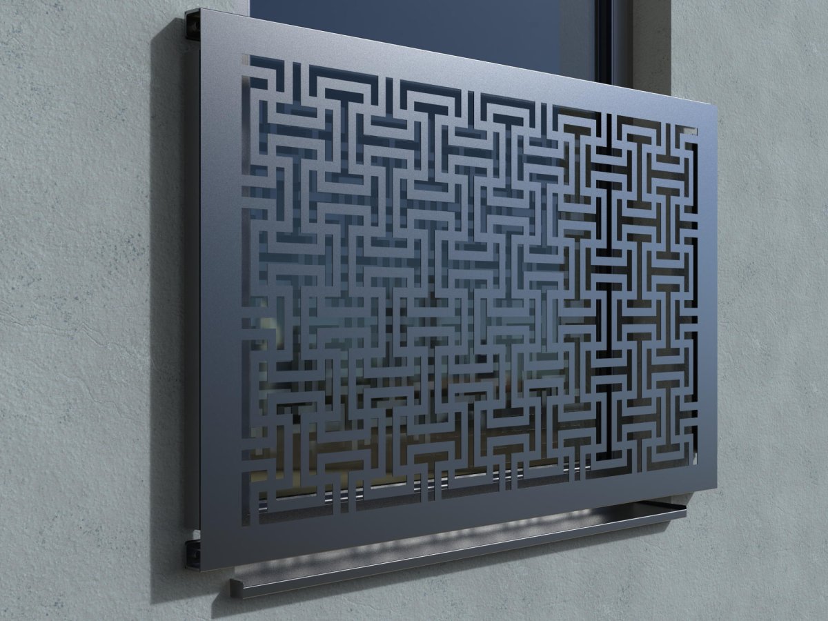 Preview: Französischer Balkon Modell Madrid Aluminium farbpulverbeschichtet BG