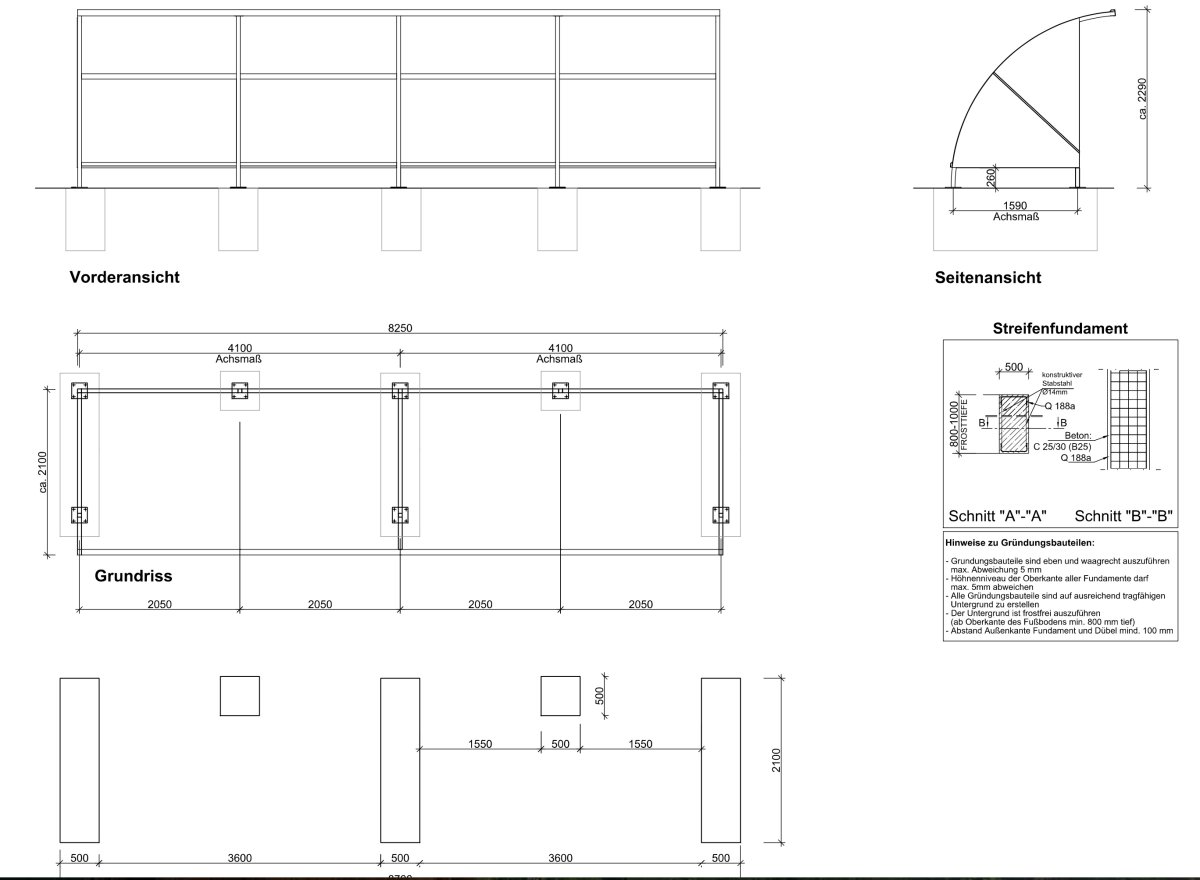 Preview: Fundamentplan Überdachung Bamberg WSM 08