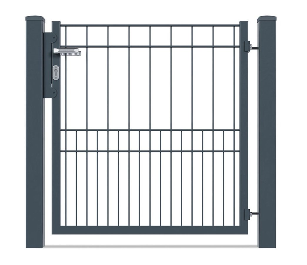 Preview: Gartentor Vario MILO einflügelig in anthrazit RAL 7016