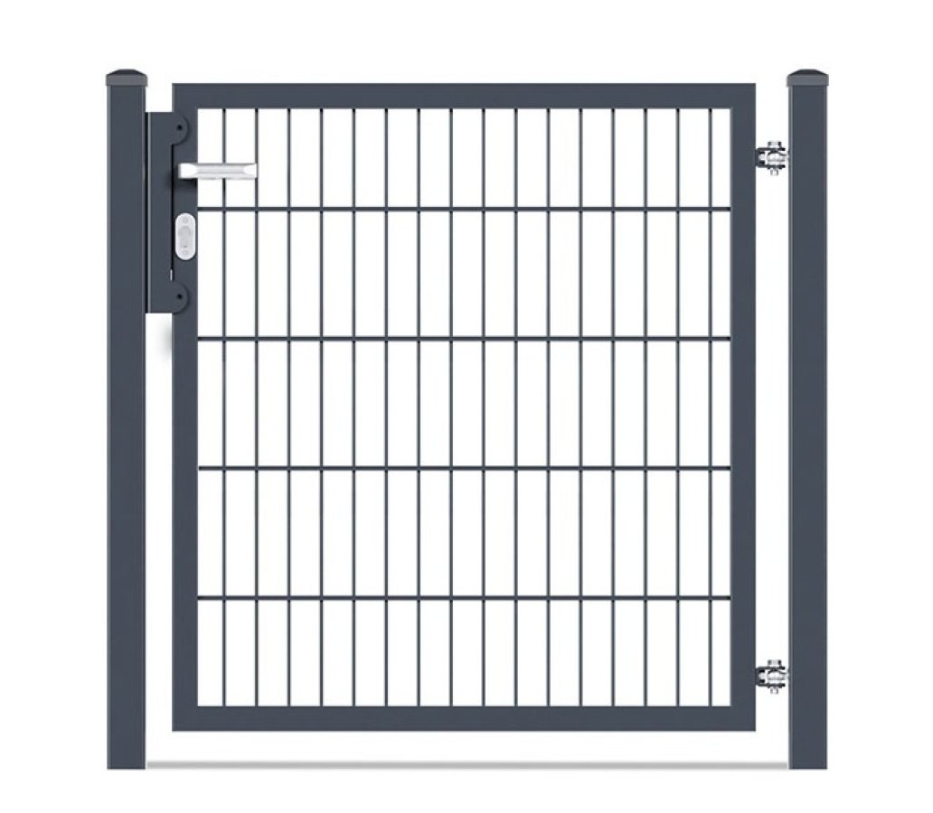 Preview: Garden gate VARIO basic DS Wire mesh gate 6/5/6 single-leaf in anthracite RAL 7016