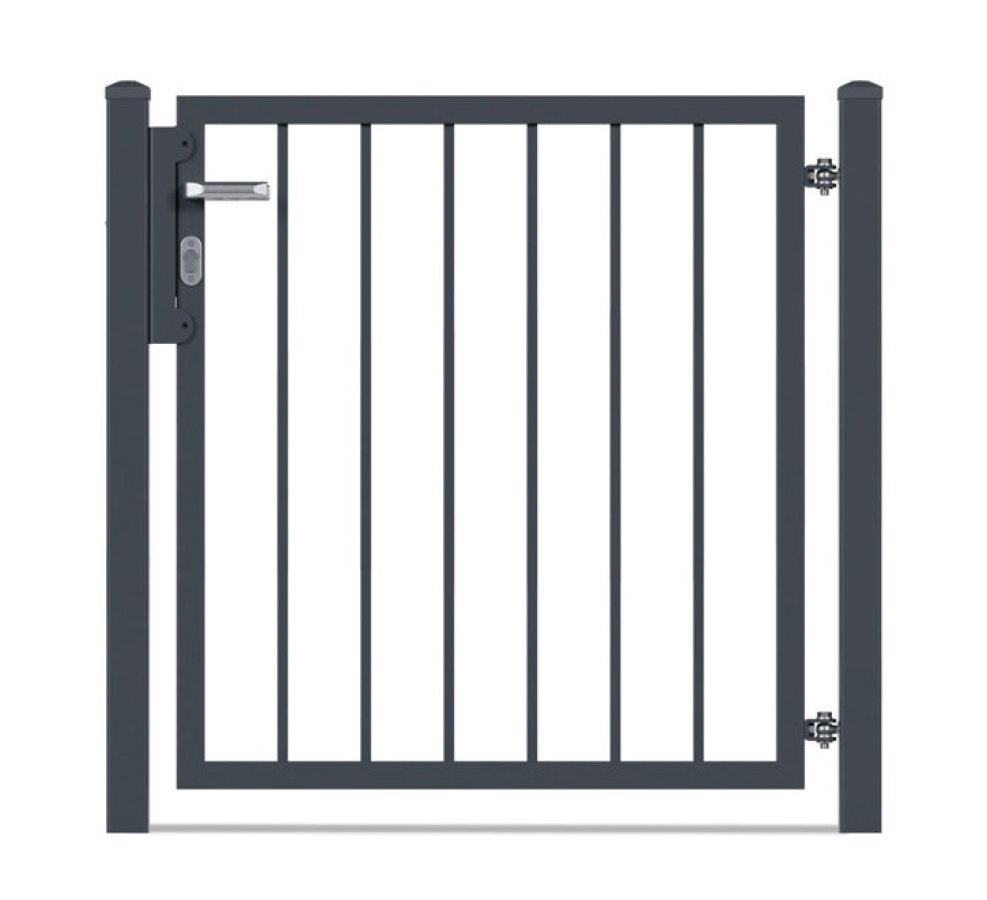 Preview: Gartentor VARIO basic ST Rohrstabtor einflügelig in anthrazit RAL 7016