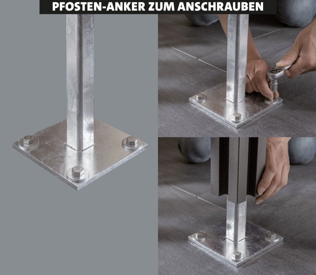 Preview: Pfosten-Anker zum Anschrauben - Details