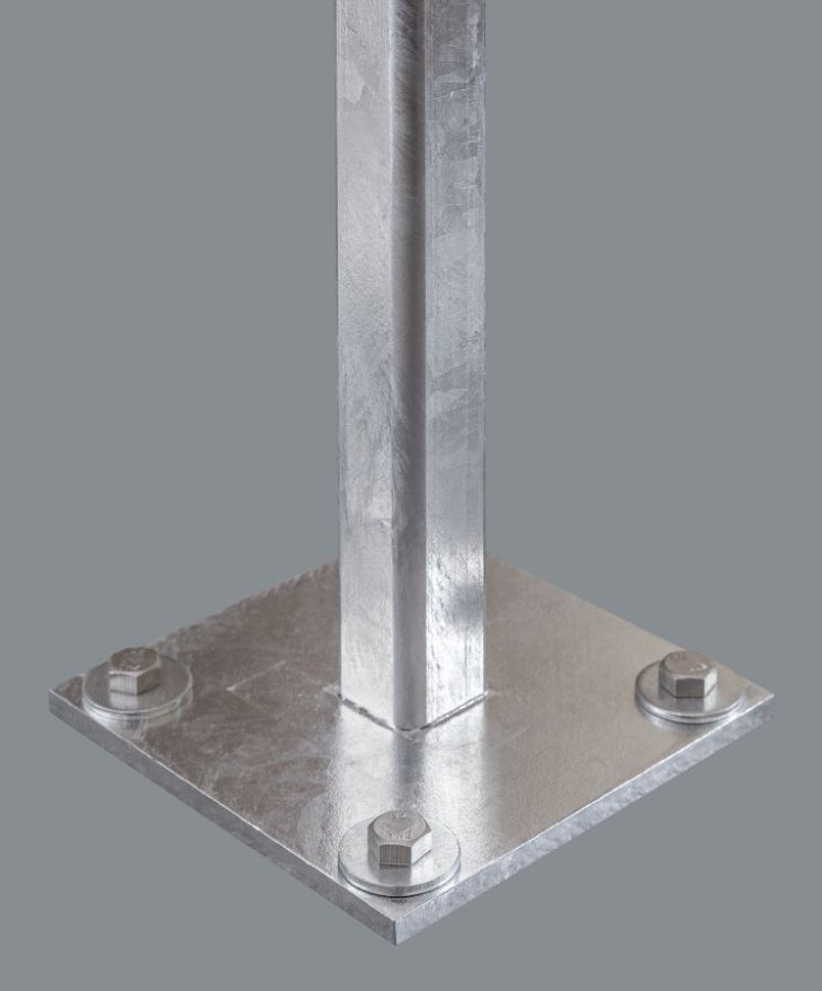 Preview: Pfostenanker zum Anschrauben für Alu Zaunpfosten – Flexo Sichtschutz Zaunsystem