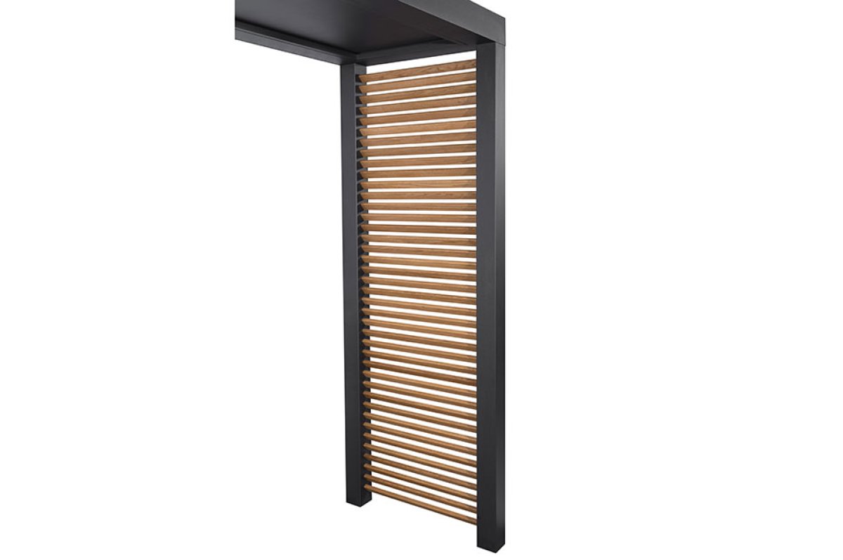 Preview: Seitenteil Modell Platin mit Quersprossen aus Holz - Ansicht 2