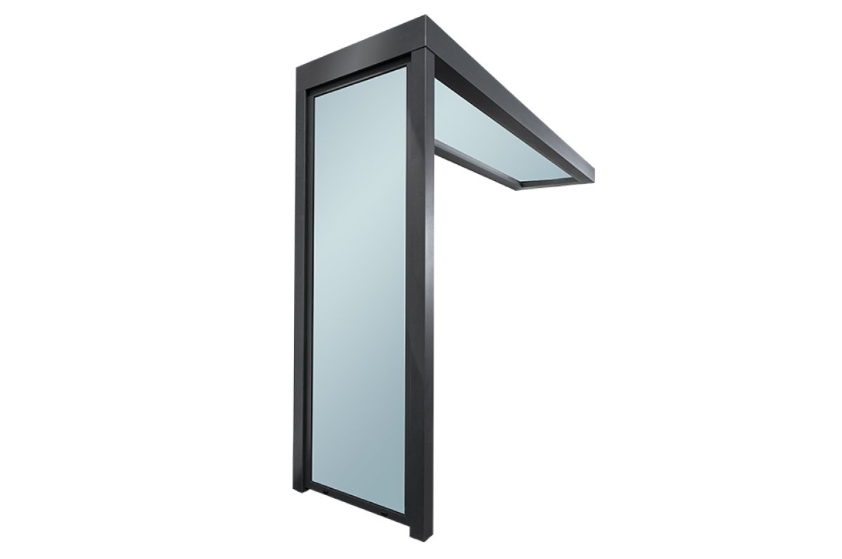 Preview: Seitenteil VSG Verglasung & Glasleiste - mit matter Folie