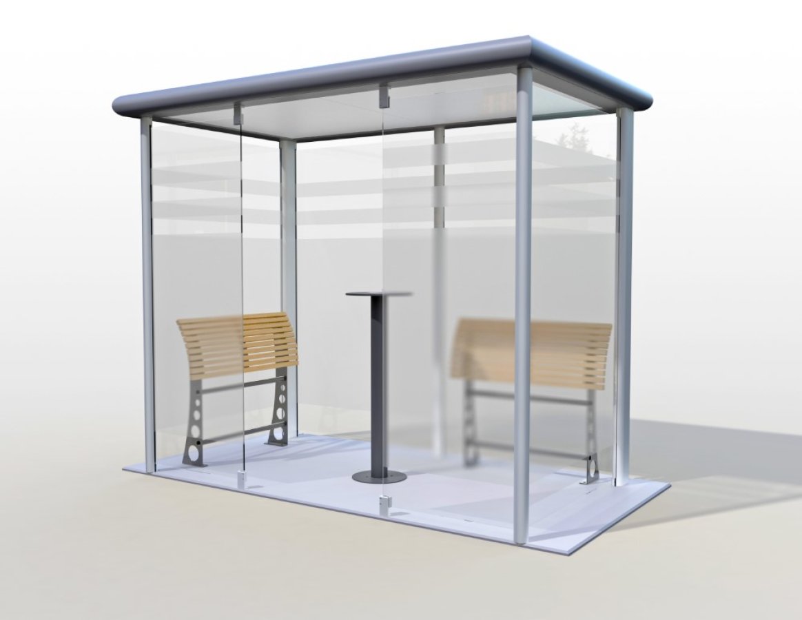 Smoking shelter outdoor for 6 people