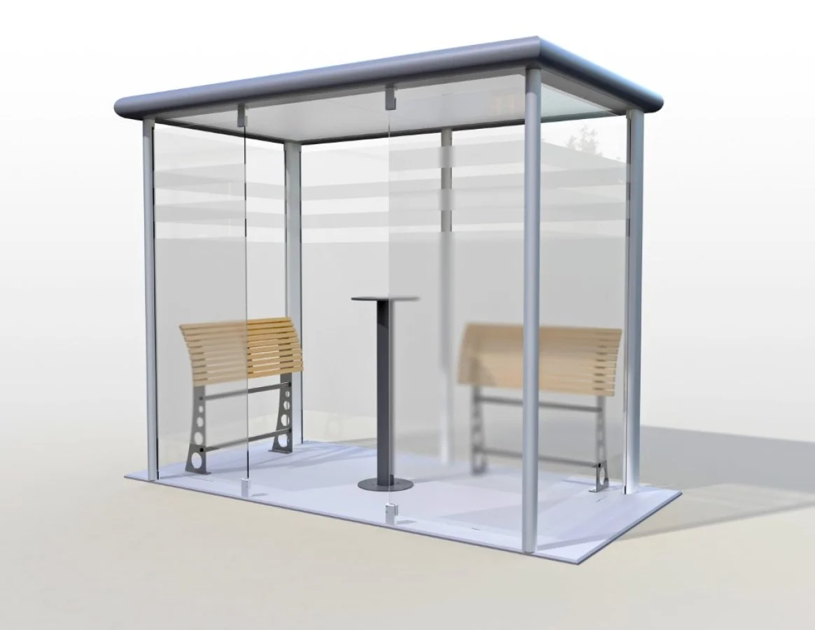 Smoking shelter outdoor for 6 people
