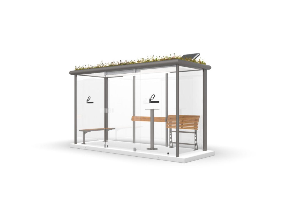 Preview: Raucherunterstand R10 Beispiel mit Optionen