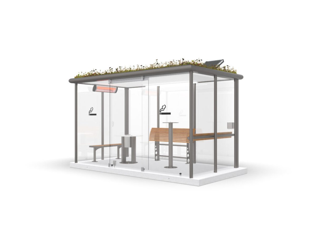 Preview: Raucherunterstand outdoor für 15 Personen Beispiel Optionen