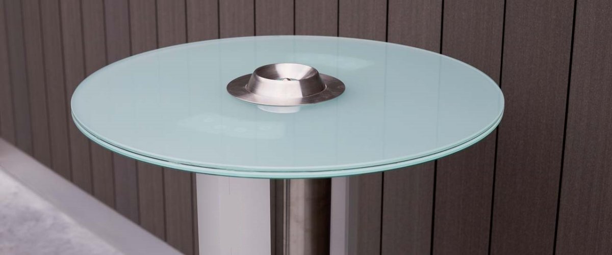 Preview: Rauchertisch Glasplatte