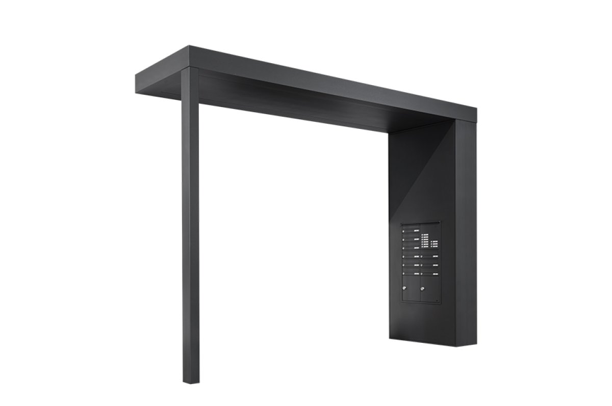 Preview: Seitenteil Platin XXL + Vordach mit Stützpfosten