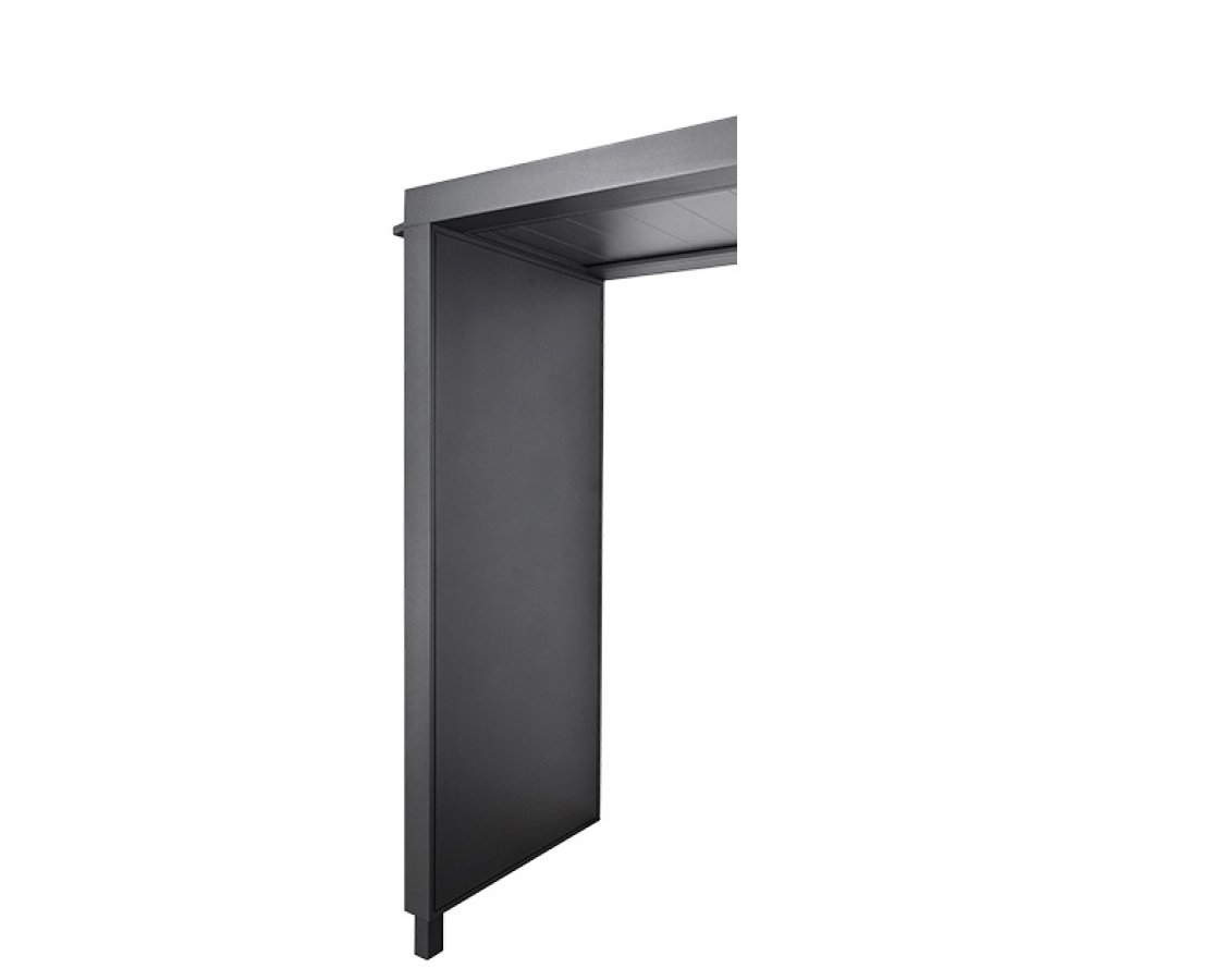 Preview: Seitenteil für Vordach Modell Platin - aus Aluminium, Bautiefe 125 mm oder 185 mm