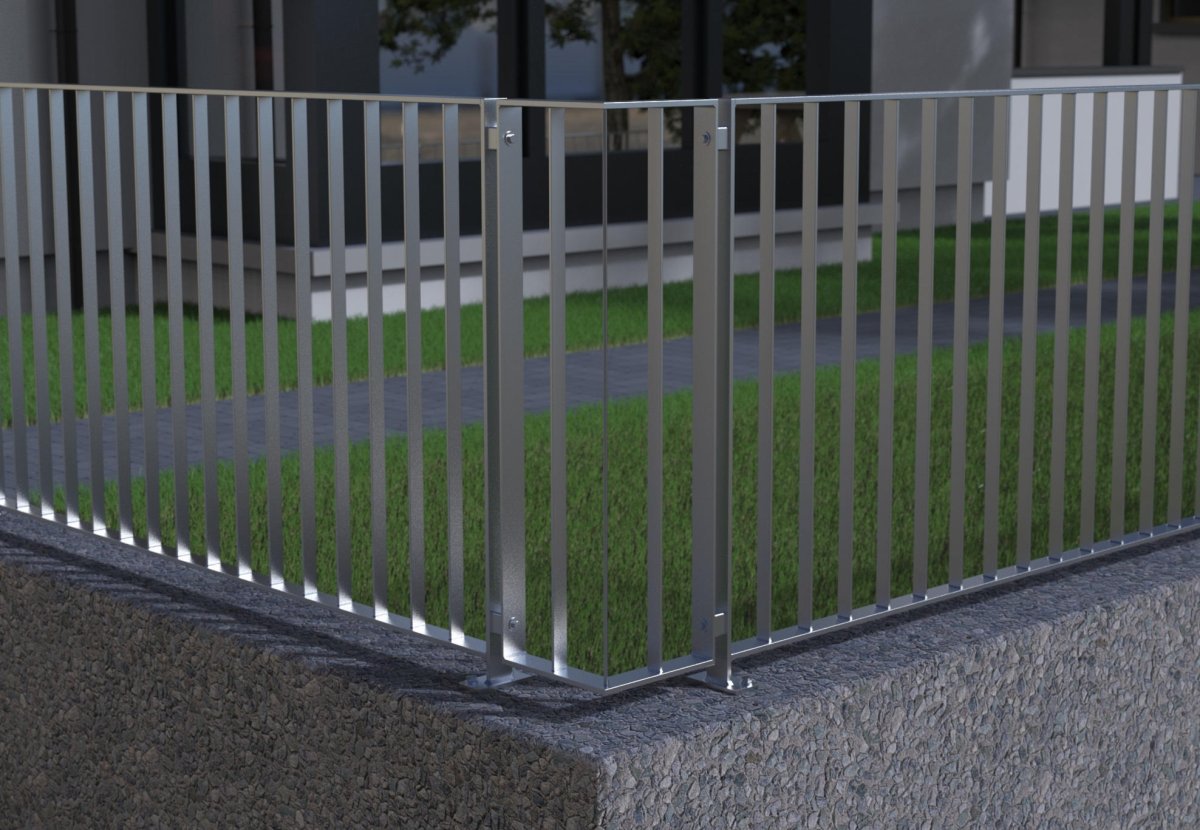 Preview: Eckteil für Gartenzaun, Geländer Metall - Simple - Beispiel