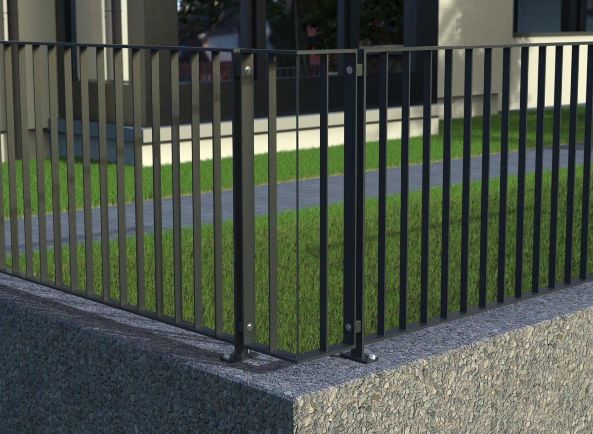 Preview: Eckteil für Gartenzaun, Geländer Metall - Simple - Beispiel