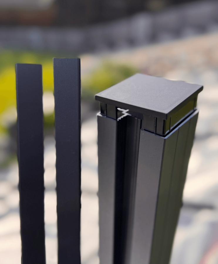 Preview: Alu Zaun Pfosten System Flexo - Kirchberger Metall - Neu