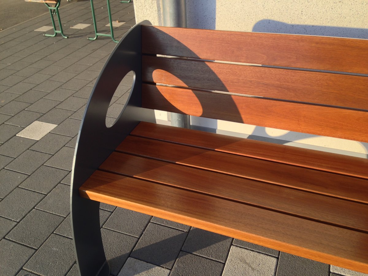 Garden bench modern metal