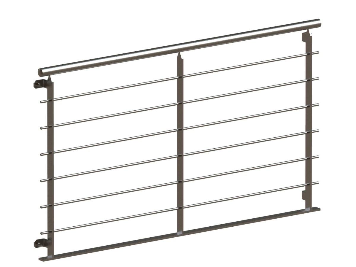 French balcony Line stainless steel - wall mounted in front - detail