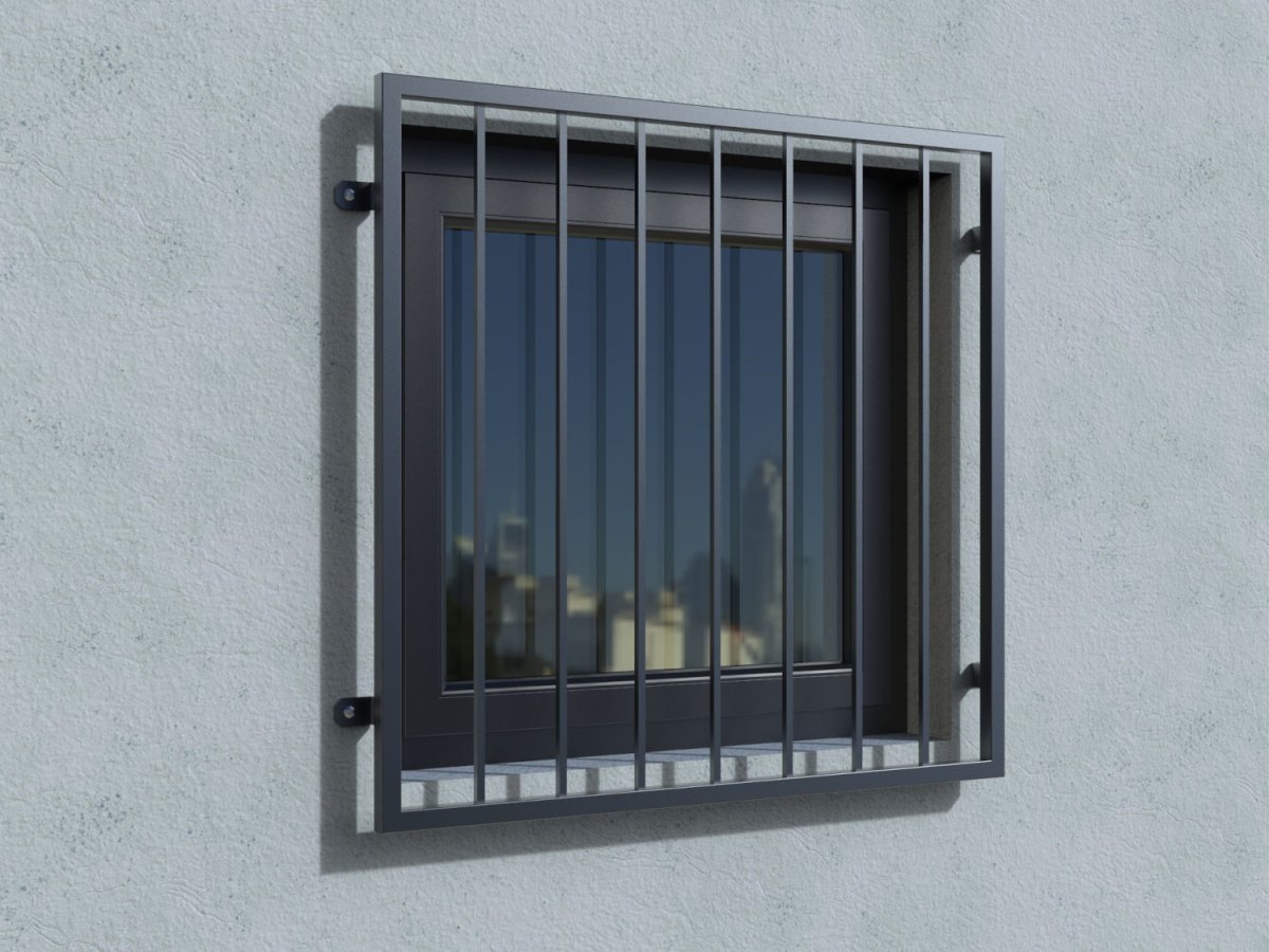 Fenstergitter Ausziehbar von 70cm Ausziehgitter Höhe 30cm Einbruchschutz für Fenster |Flexi Window Grill in Edelstahl ohne Schnörkel 110cm