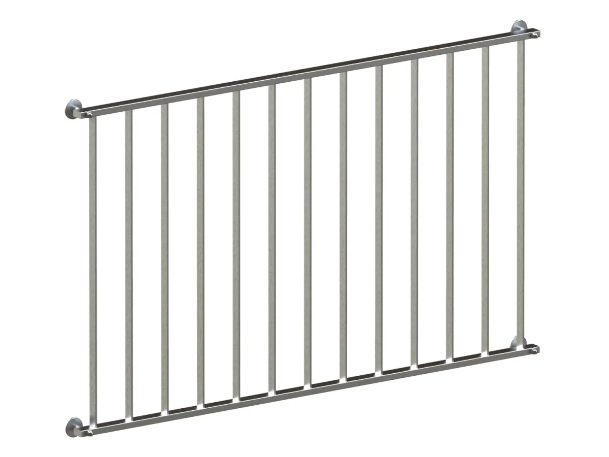 French balcony Basic 3 stainless steel - wall mounted in front - detail