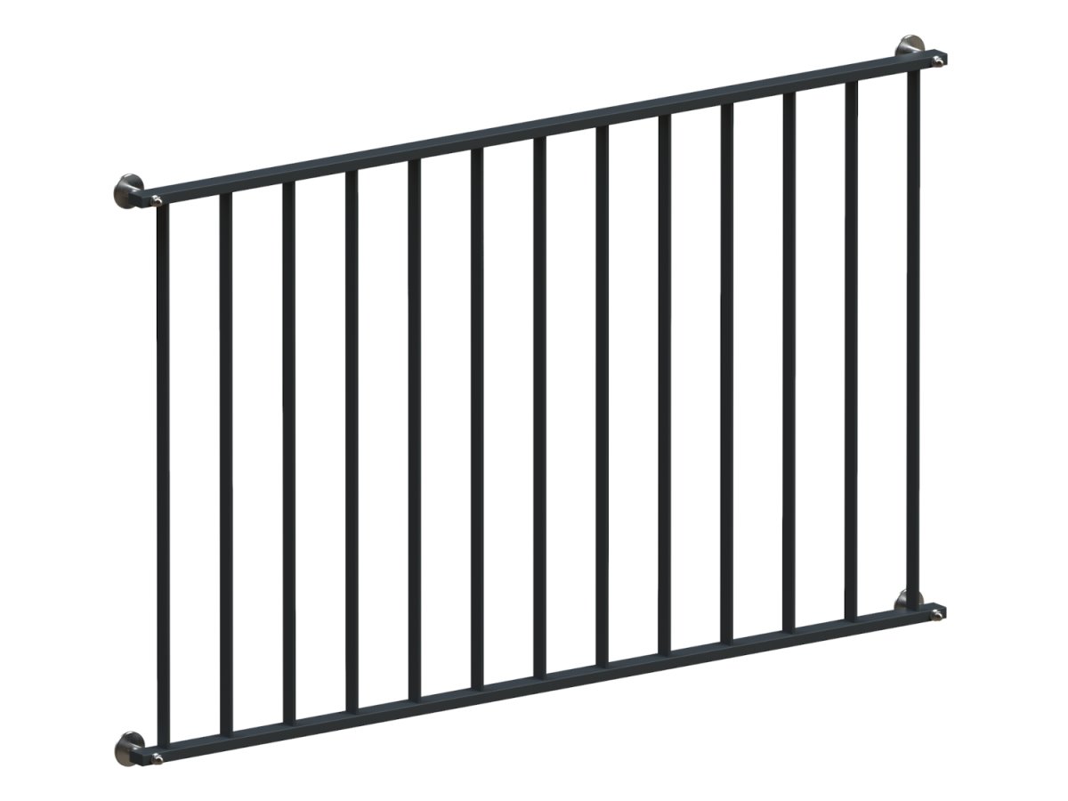 Preview: French balcony Basic 3 - powder coated - wall mounted in front - detail