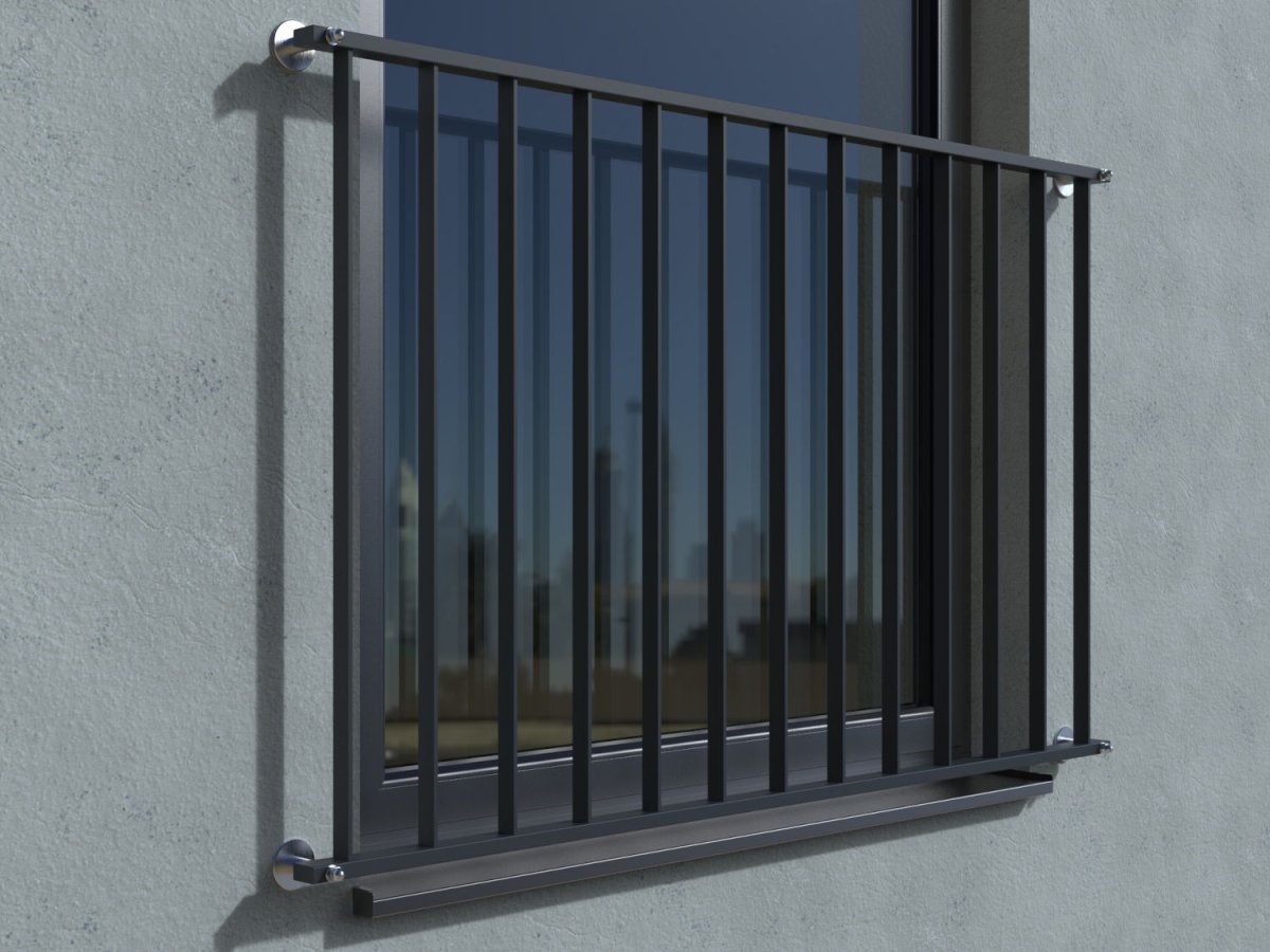 Preview: French balcony model Basic 3 - powder coated