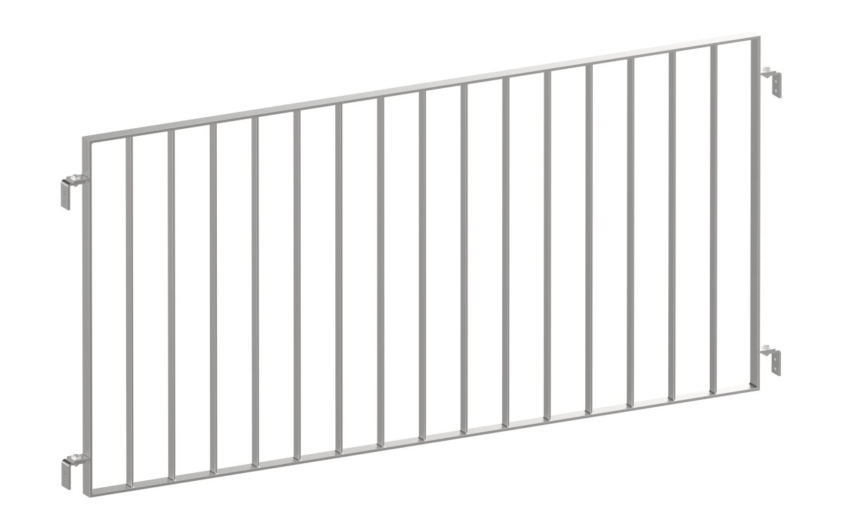 Preview: Metall Zaun, Geländer Basic 2 Edelstahl mit Winkel