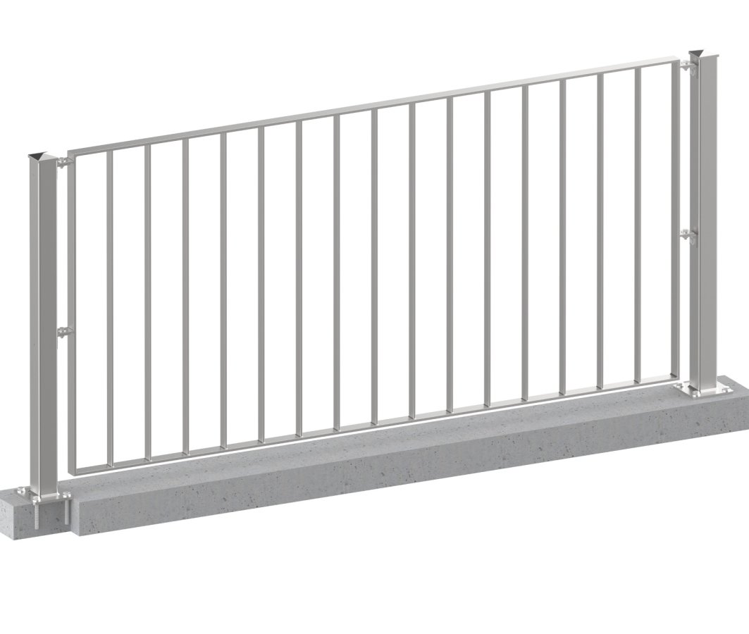 Preview: Gartenzaun, Geländer Metall - Basic 2 - Edelstahl