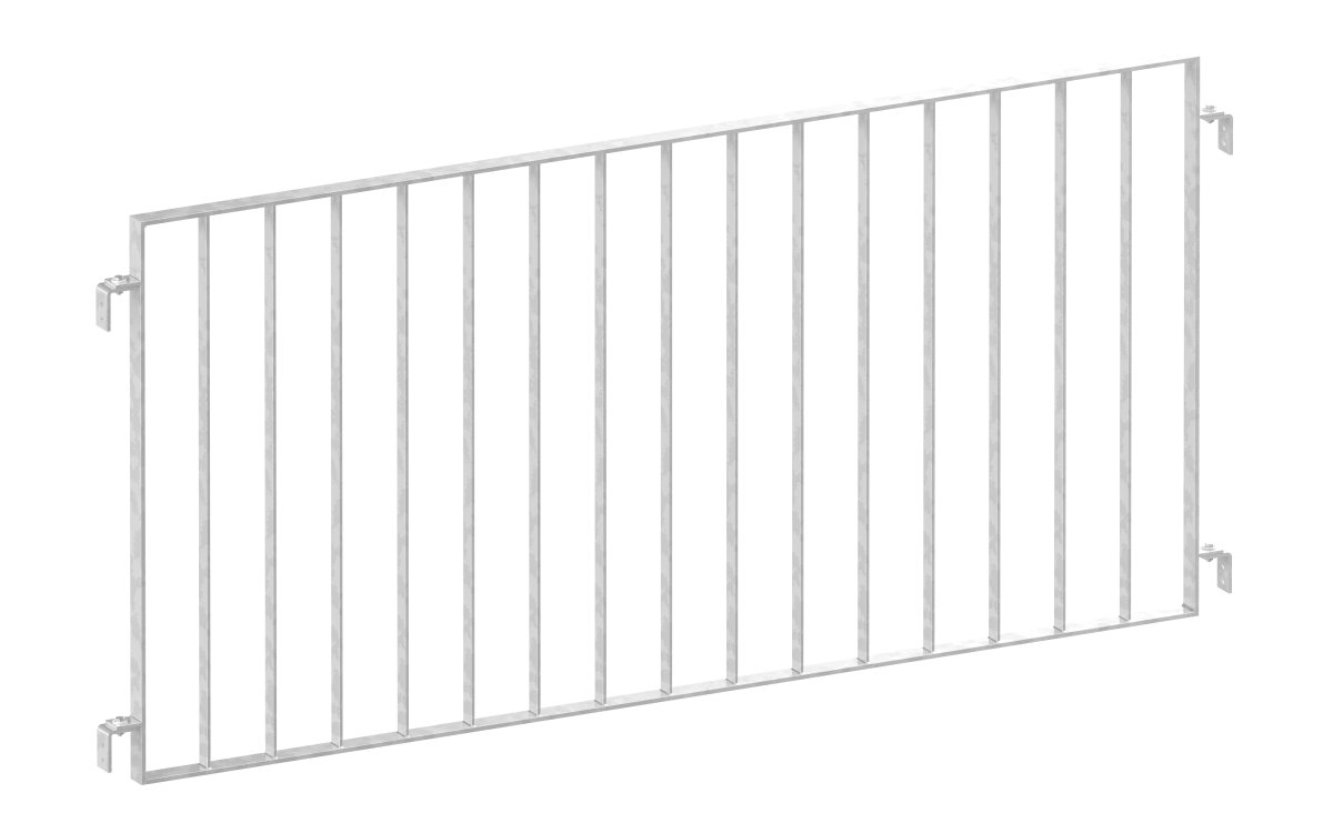 Preview: Metall Zaun, Geländer Basic 2 verzinkt mit Winkel