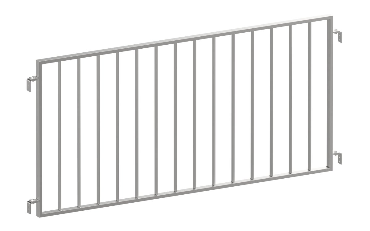 Preview: Metall Zaun, Geländer Basic Edelstahl mit Winkel