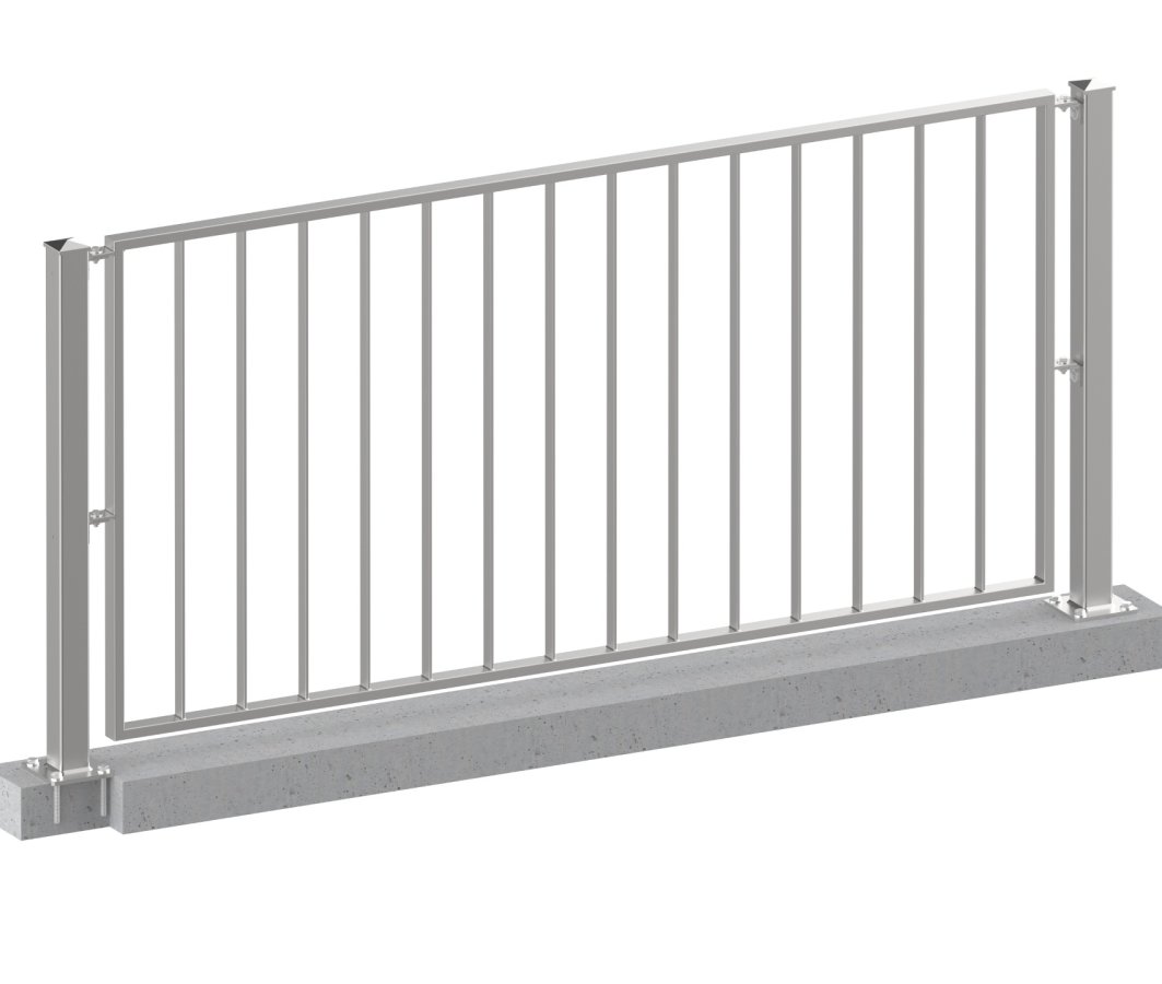 Preview: Gartenzaun, Geländer Metall - Basic - Edelstahl