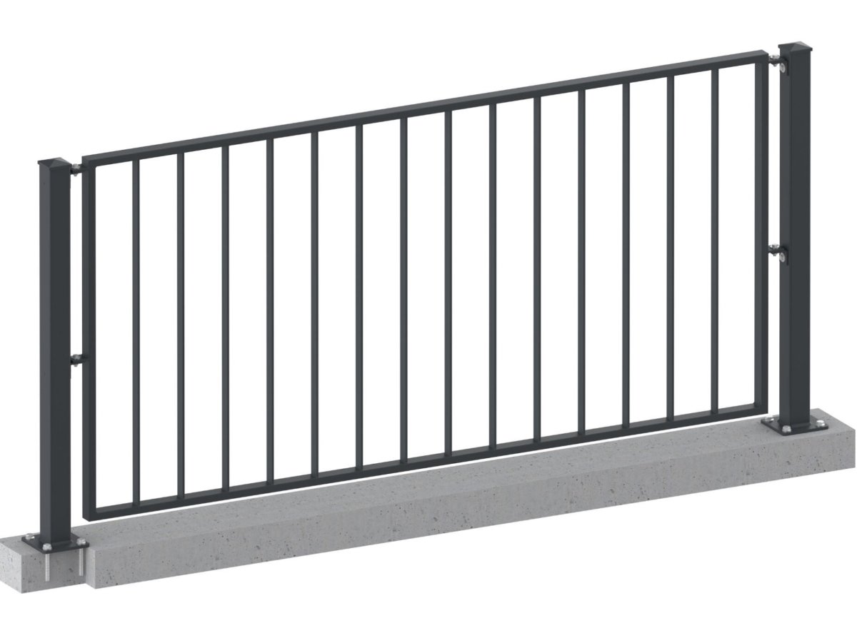 Preview: Gartenzaun, Geländer Metall - Basic - verzinkt, pulverbeschichtet