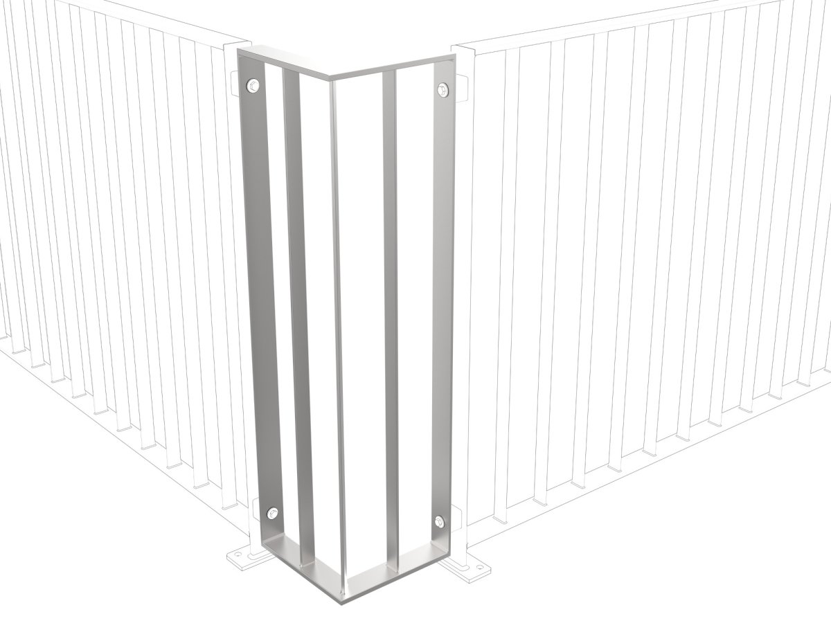 Preview: Eckteil für Gartenzaun, Geländer Metall - Simple - Edelstahl 2