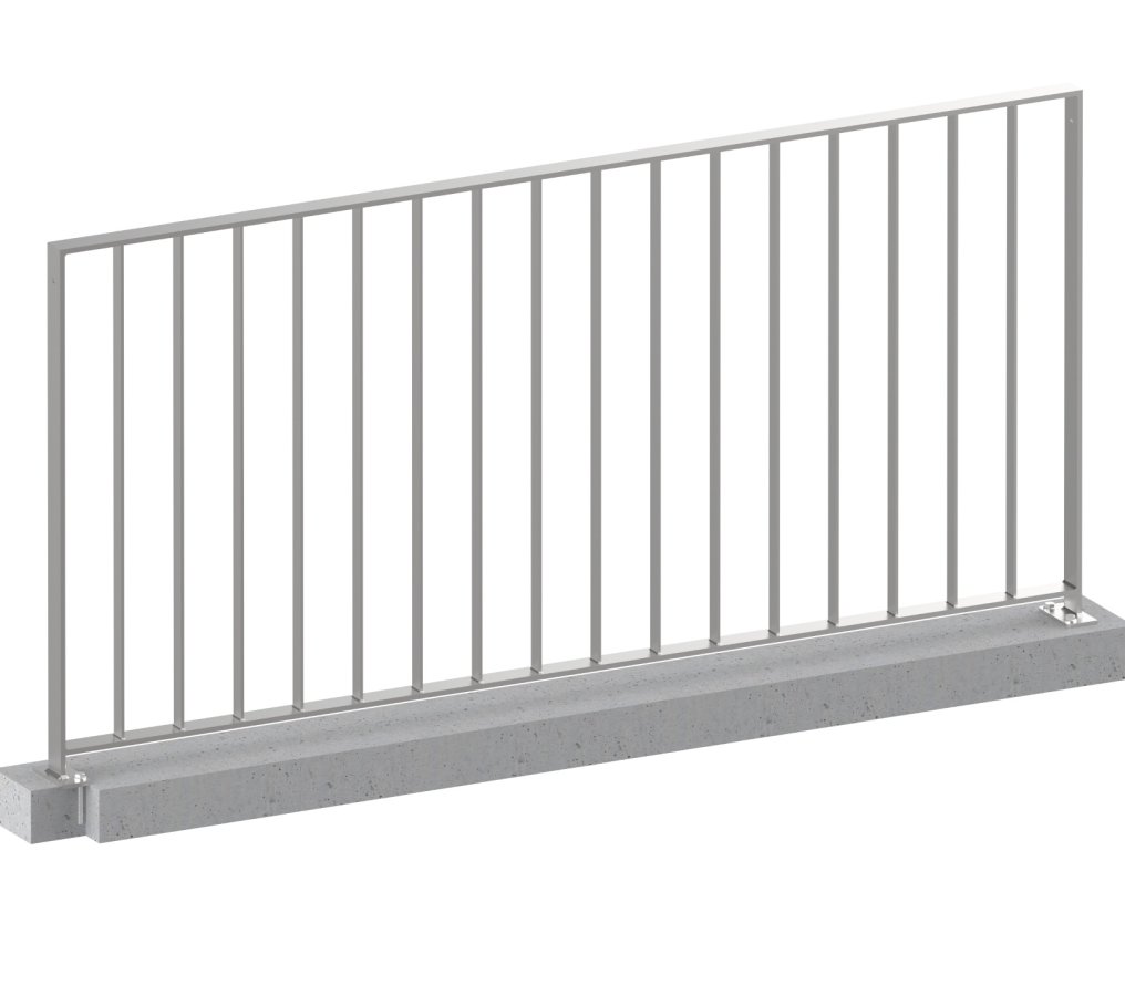 Preview: Geländer, Metallzaun Modell Simple - Edelstahl