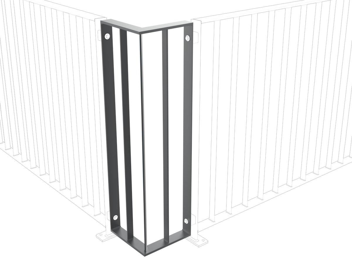 Preview: Eckteil für Gartenzaun, Geländer Metall - Simple - verzinkt, pulverbeschichtet 2